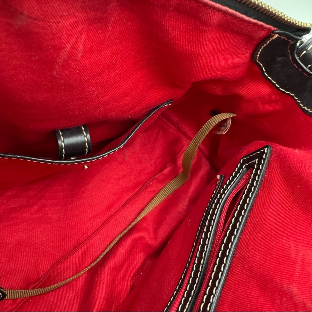 Dooney & Bourke Black and White Monogram Satchel - Picture 6 of 10